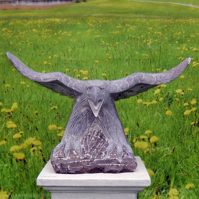 Adler Skulptur Stein Garten Stein Granit