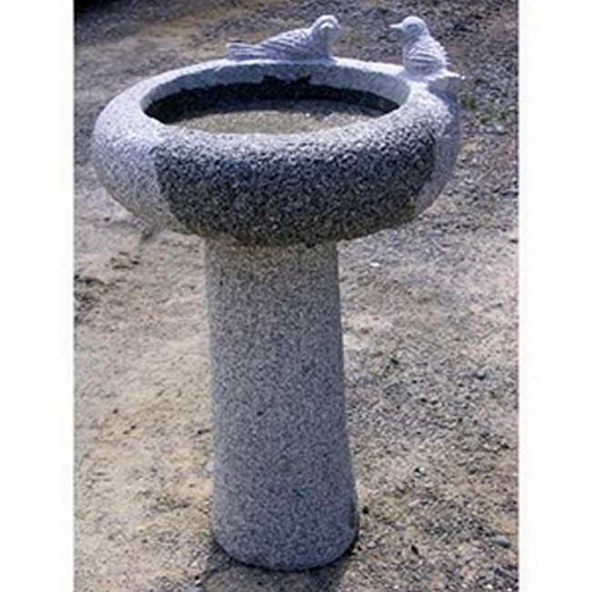 Vogelbad mit Sockel  Garten Granit Stein