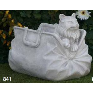 Blumentopf in Taschenform mit Katze