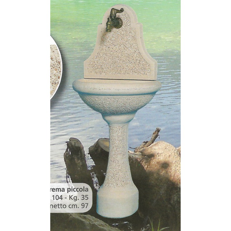 Wandbrunnen Crema klein Beton