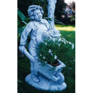 Gartenfigur Knabe miit Blumen-Trog