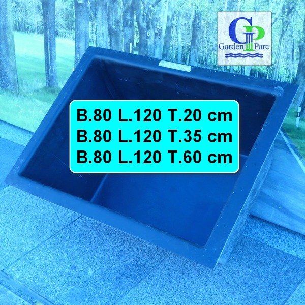 Teichwanne rechteckig B.80 L.120 cm GFK