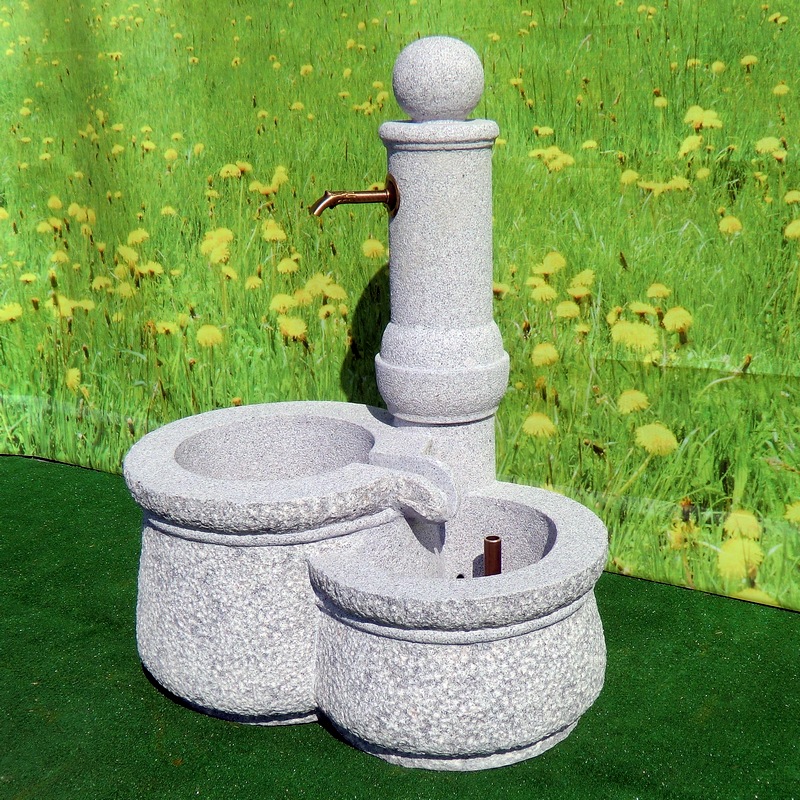 Gartenbrunnen-Granit mit zwei Becken