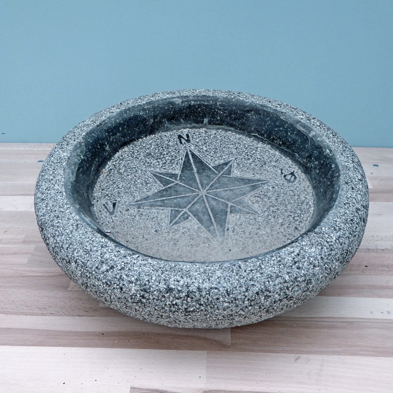 Vogelbad mit Kompass Deko Kaufen