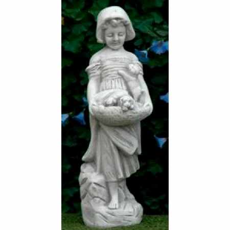 Steinfigur Kind mit Hund Steiguss kaufen