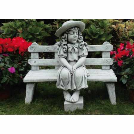 Gartenfigur Chiara auf Bank gross Garten