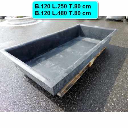 Teichbecken B.120 L.250+480 T.80 cm