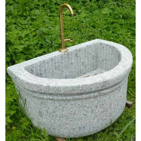 Halbrunder Steintrog Barbara L100-120cm