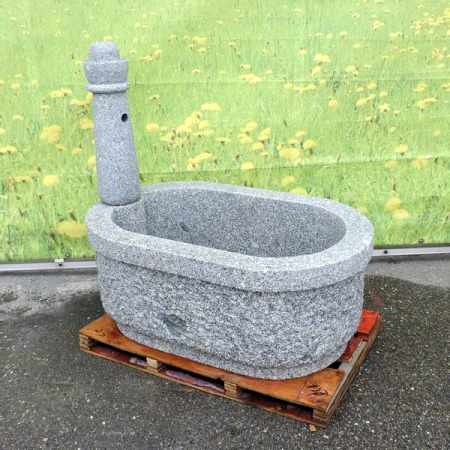 Gartenbrunnen oval mit Stock Ortler