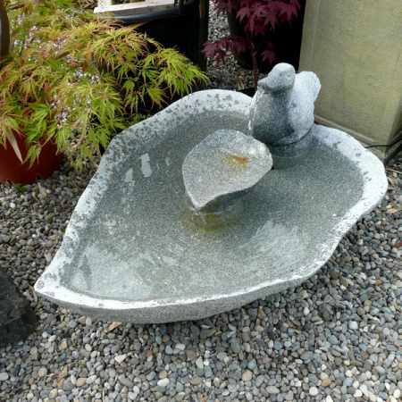 Zierbrunnen mit Ente komplett Set Granit