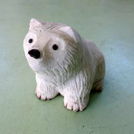 Kleiner Bär weiss Skulptur kaufen Marmor