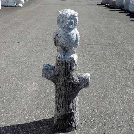 Eule auf Stamm Gartenfigur Granit kaufen