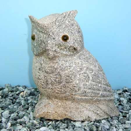 Eule Manu Gartenfigure Naturstein