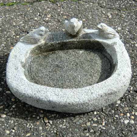 Vogelbad mit 3 Vögel Granit Kaufen