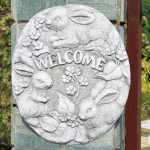 Wandschild  ''Welcome'' Steinguss